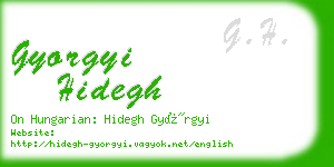 gyorgyi hidegh business card